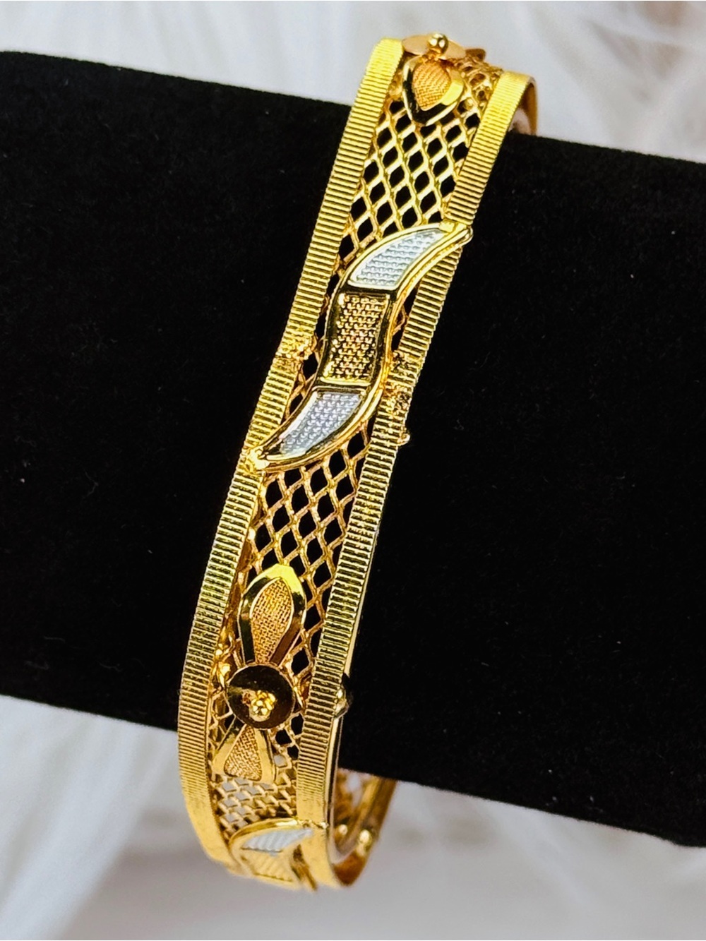 Vintage Goldtone Square Bangle Bracelet